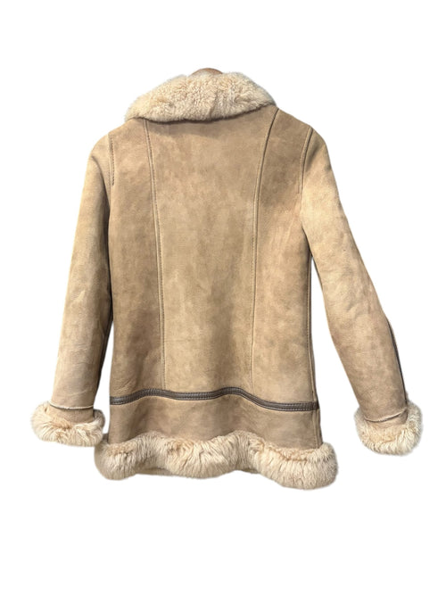 Vintage Brown Shearling Welt Pocket Jacket