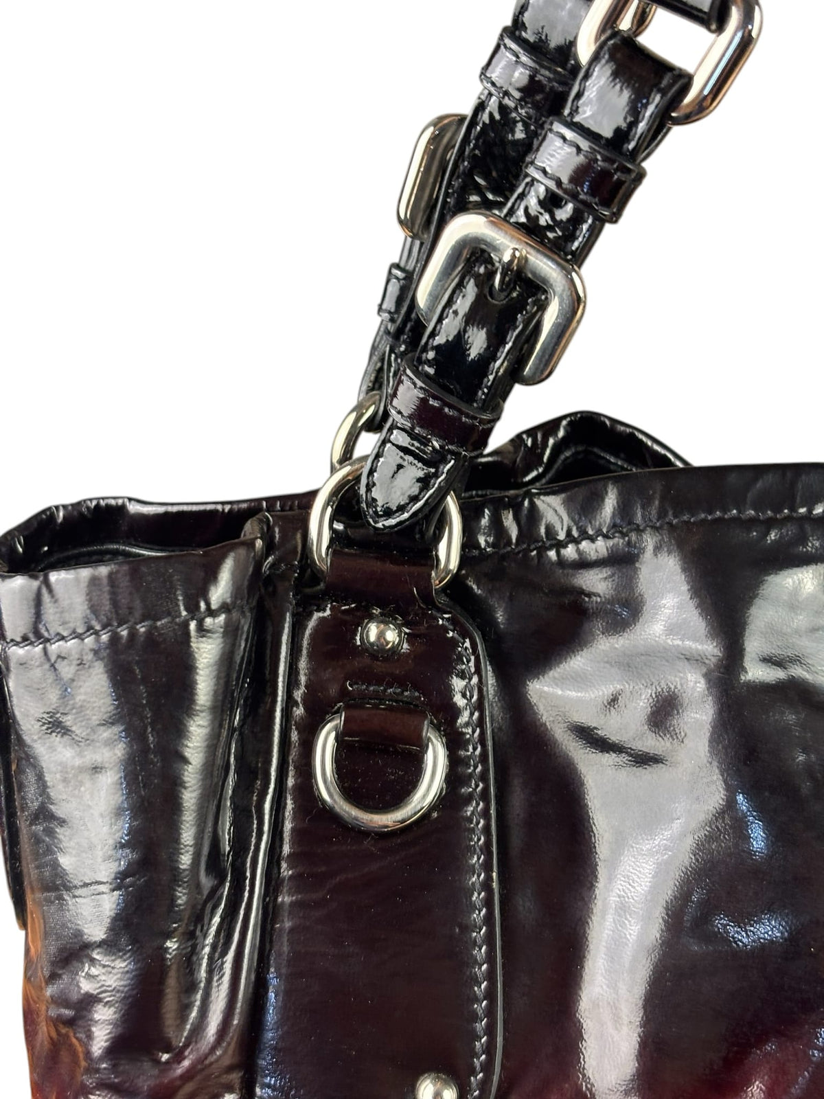 Prada Colorblock Patent Leather Vernice Sfumato Ombrè Handbag