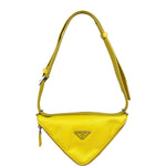 Prada Yellow Saffiano Leather Triangle Shoulder Bag