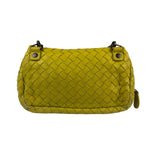 Bottega Veneta Olimpia Yellow Intrecciato Mini Chain Flap Crossbody