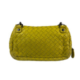 Bottega Veneta Olimpia Yellow Intrecciato Mini Chain Flap Crossbody