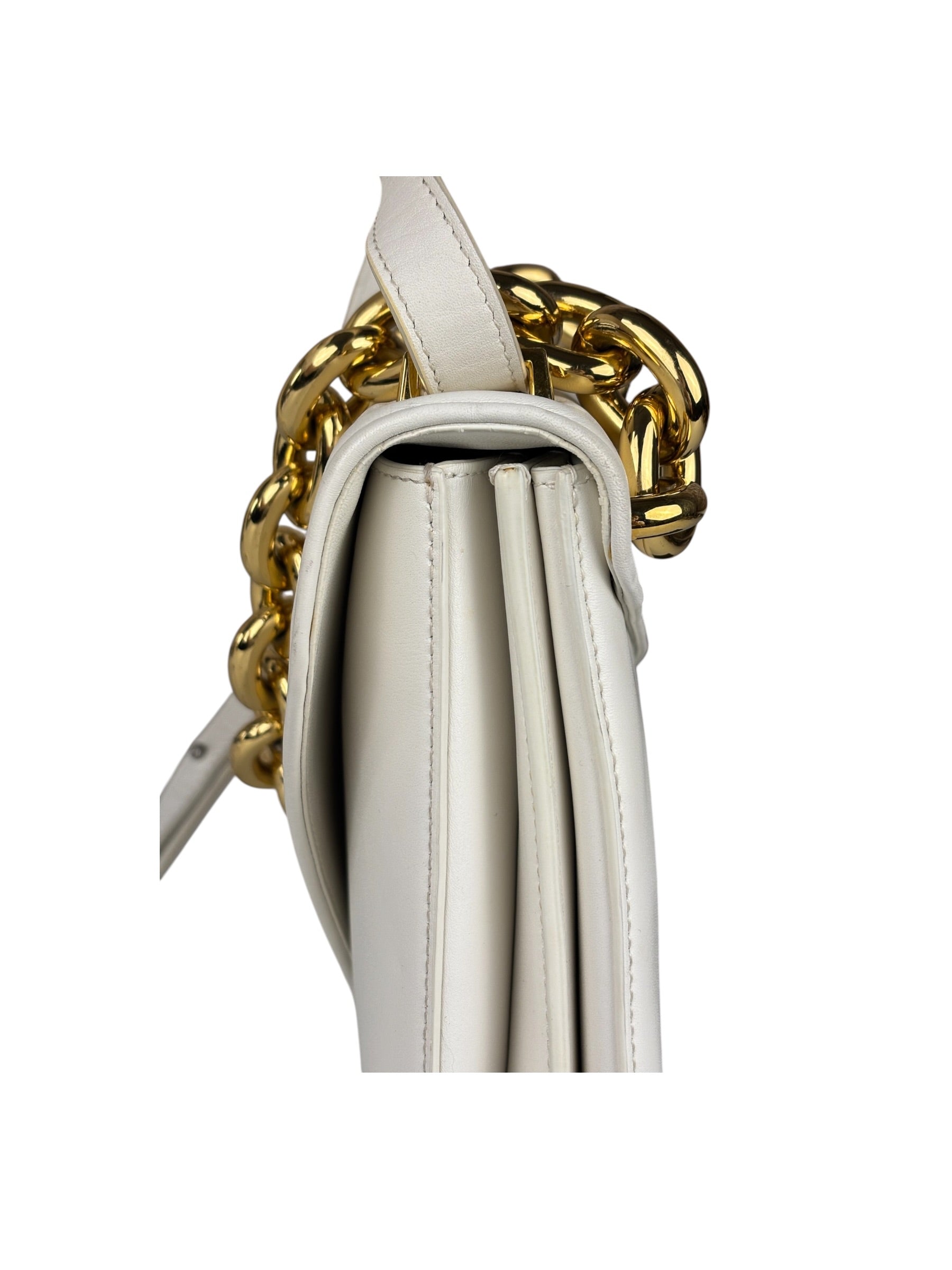 Bottega Veneta White Leather Mount Shoulder Bag