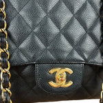 Chanel Black Caviar Leather Single Flap Bag '04