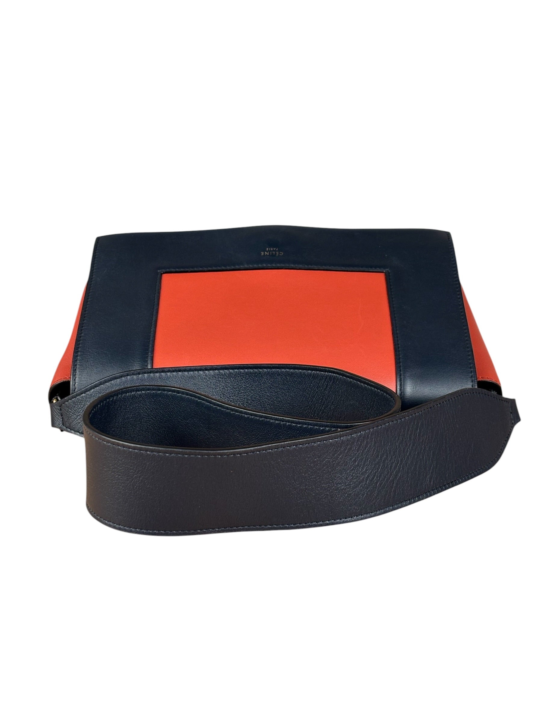 Celine Bicolor Leather Medium Frame Crossbody Bag