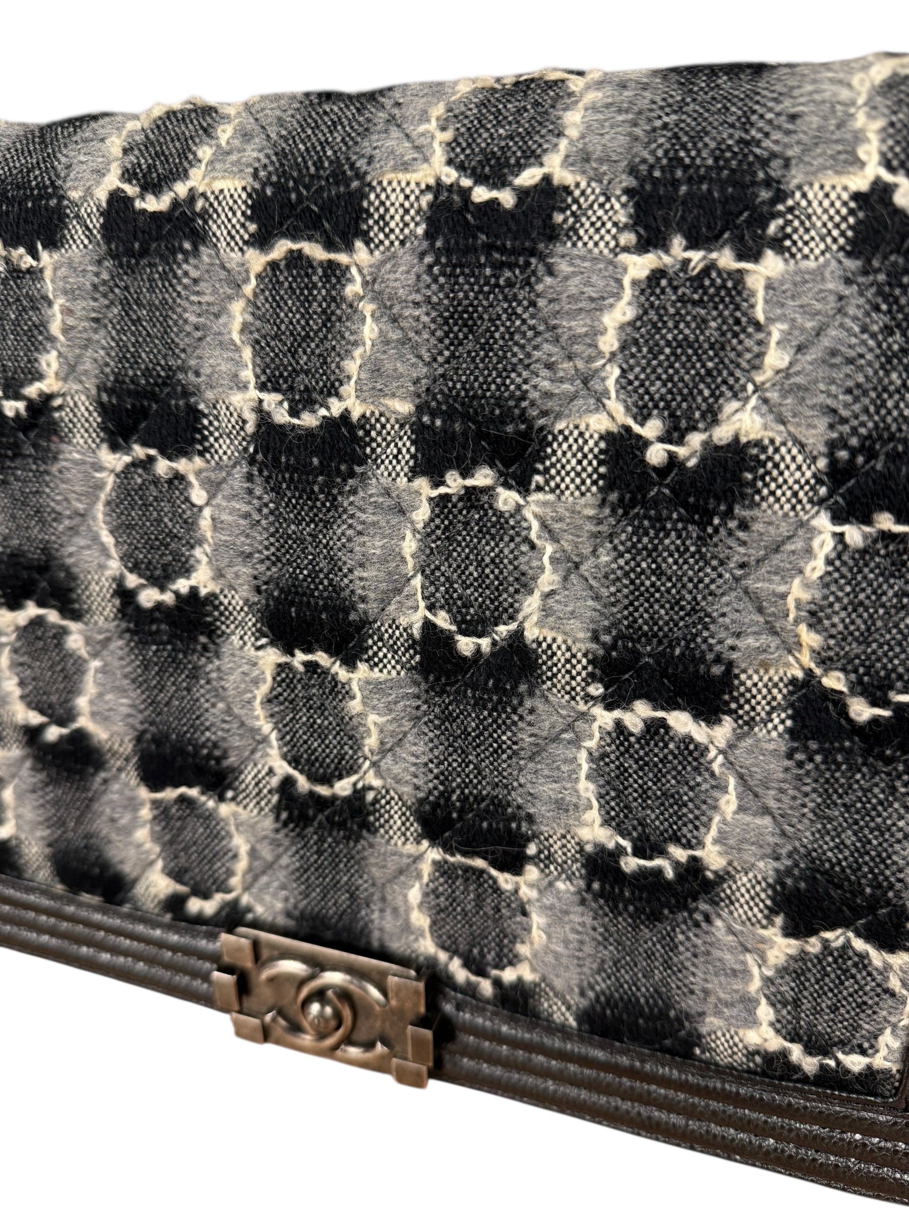 Chanel MultiColor Quilted Tweed Boy Bag