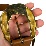 Gucci Torchon Buckle Belt Brown