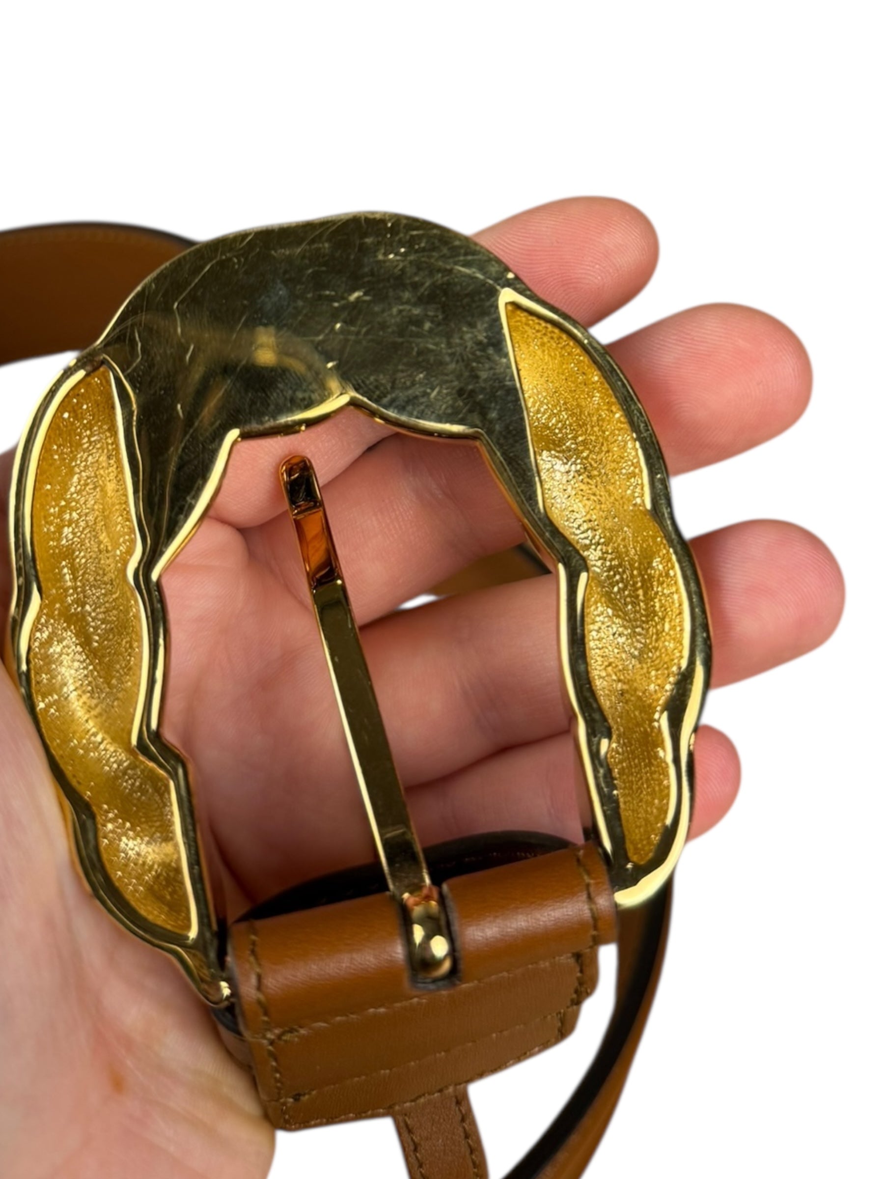 Gucci Torchon Buckle Belt Brown