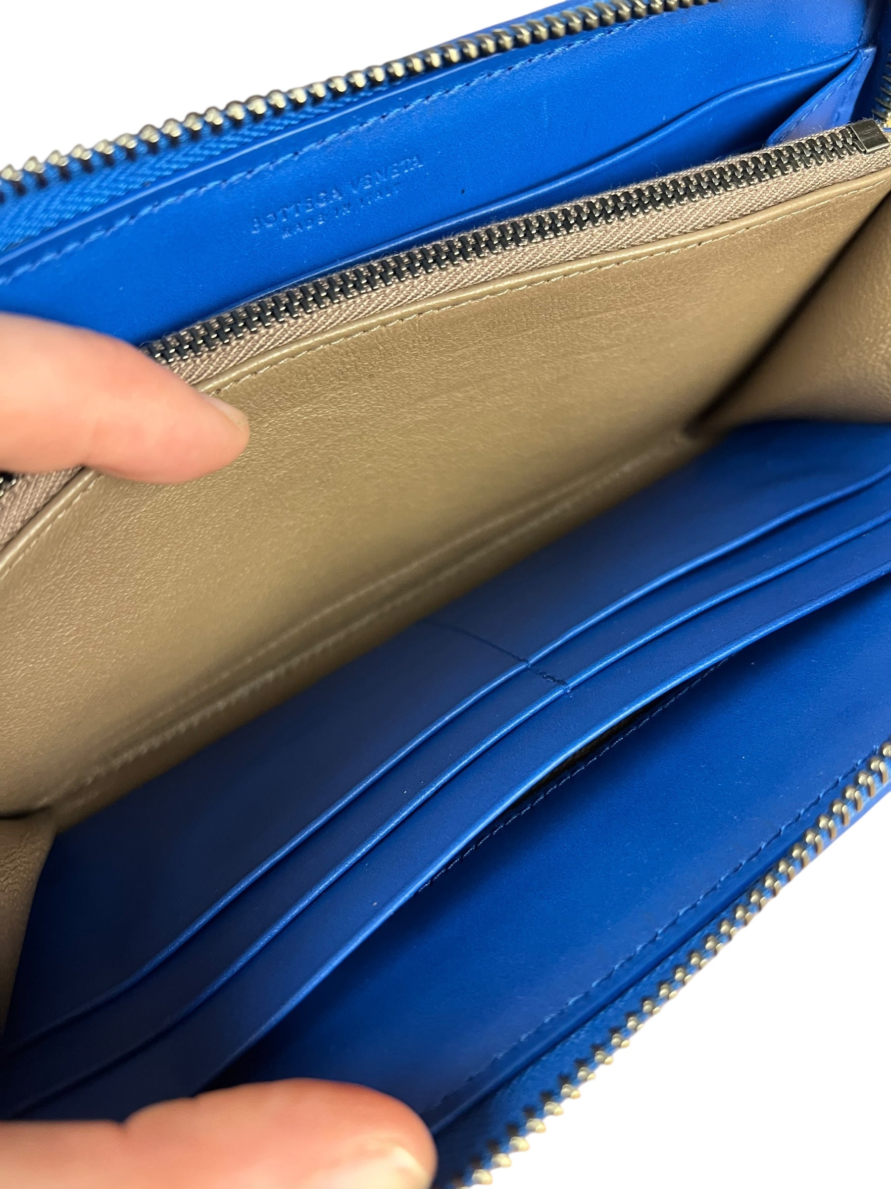 Bottega Veneta Intrecciato Long Wallet Blue