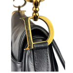 Christian Dior Black Calfskin Saddle Shoulder Bag