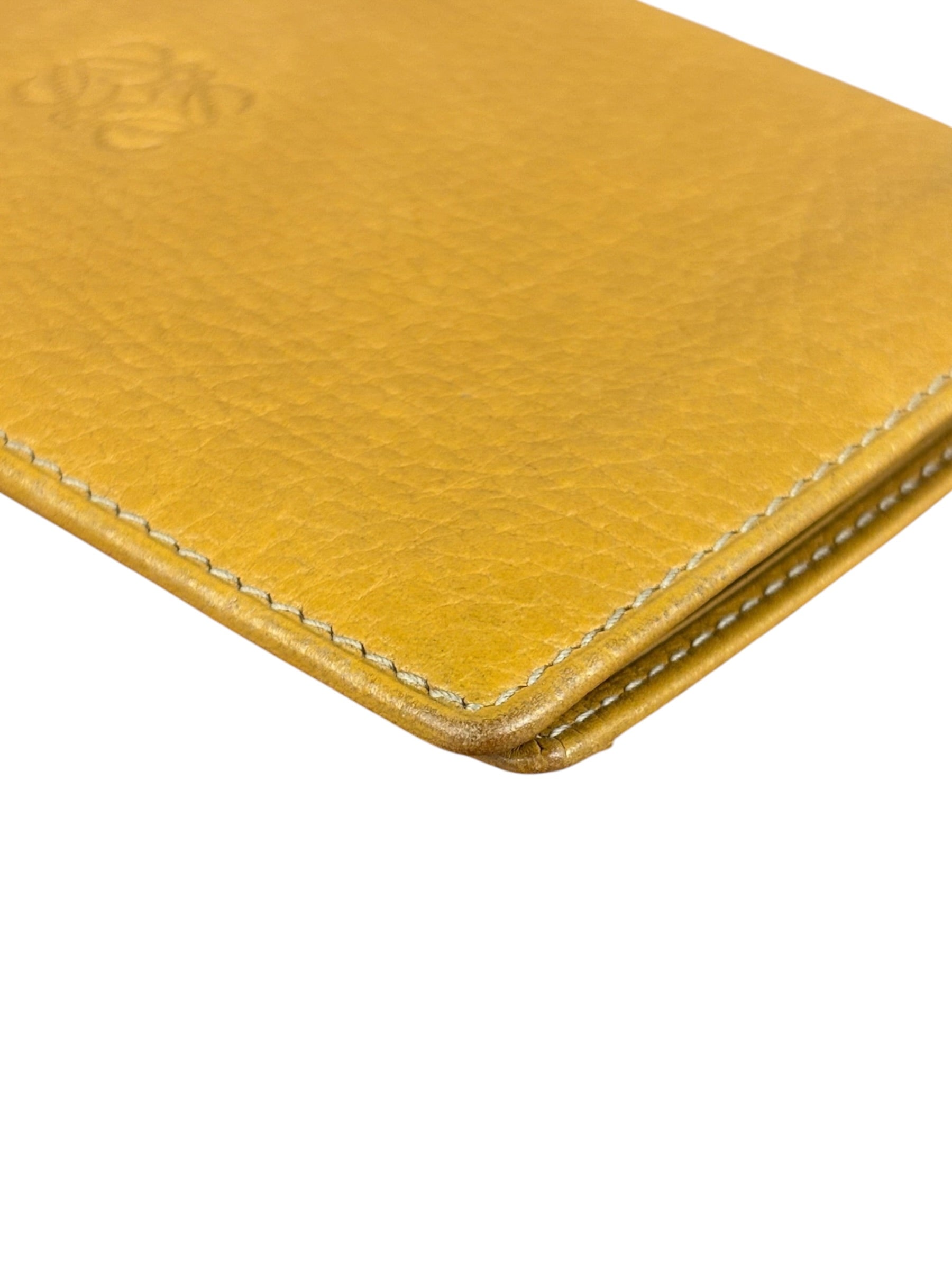 Loewe Yellow Leather Anagram Slim Bifold Long Wallet