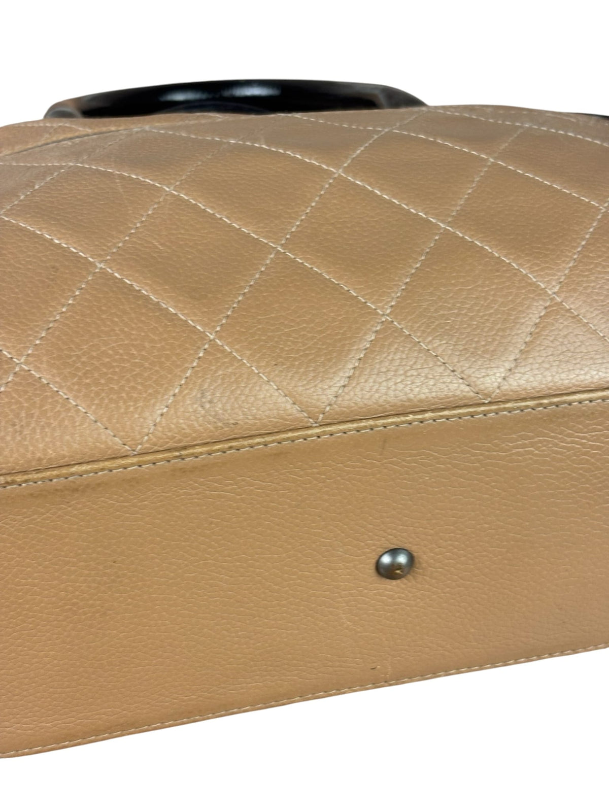 Chanel Beige/Black Quilted Leather Small Boston Bag 2000