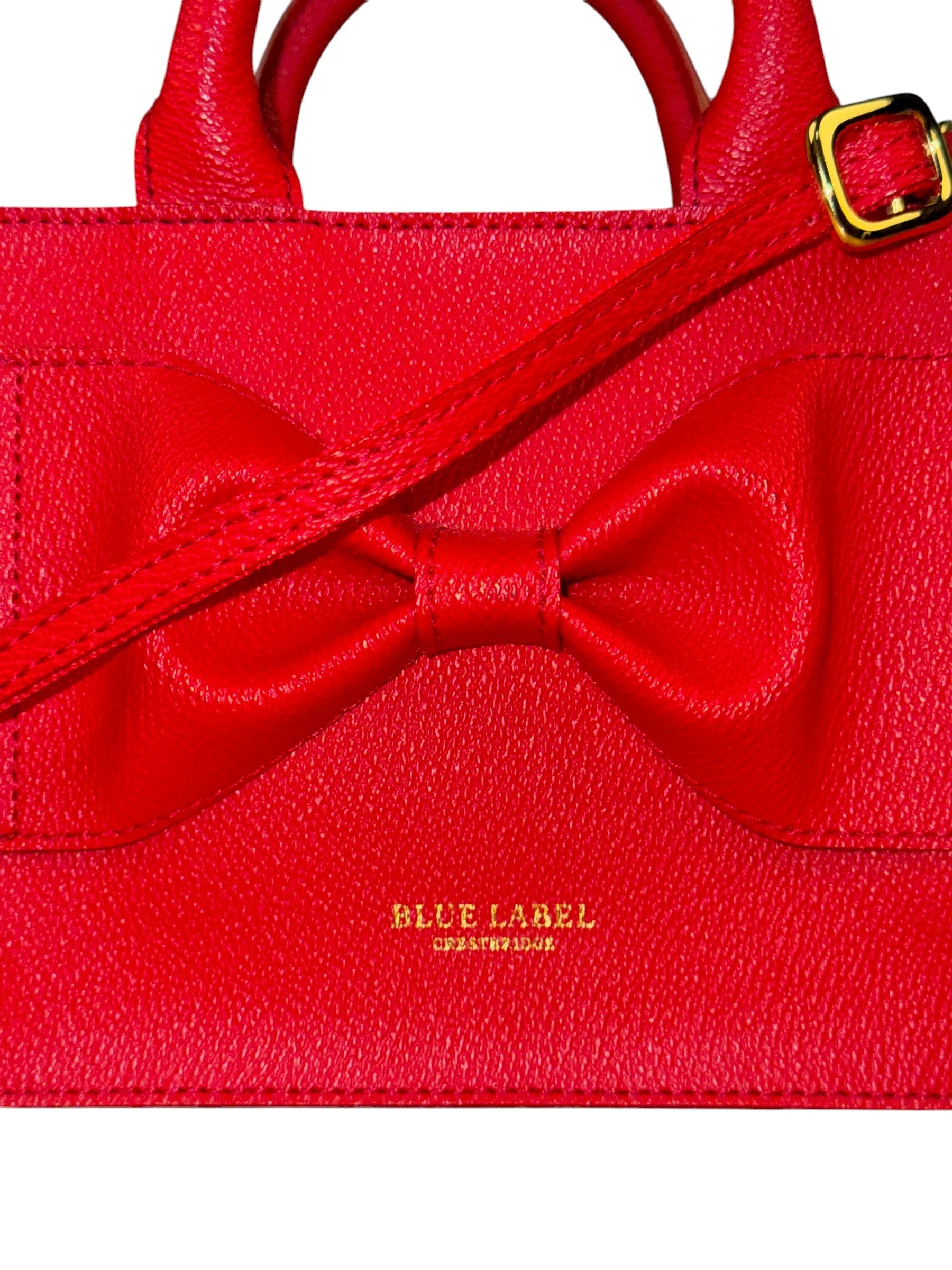 Blue Label Crestbridge Red Pebbled Leather Two-Way Bag