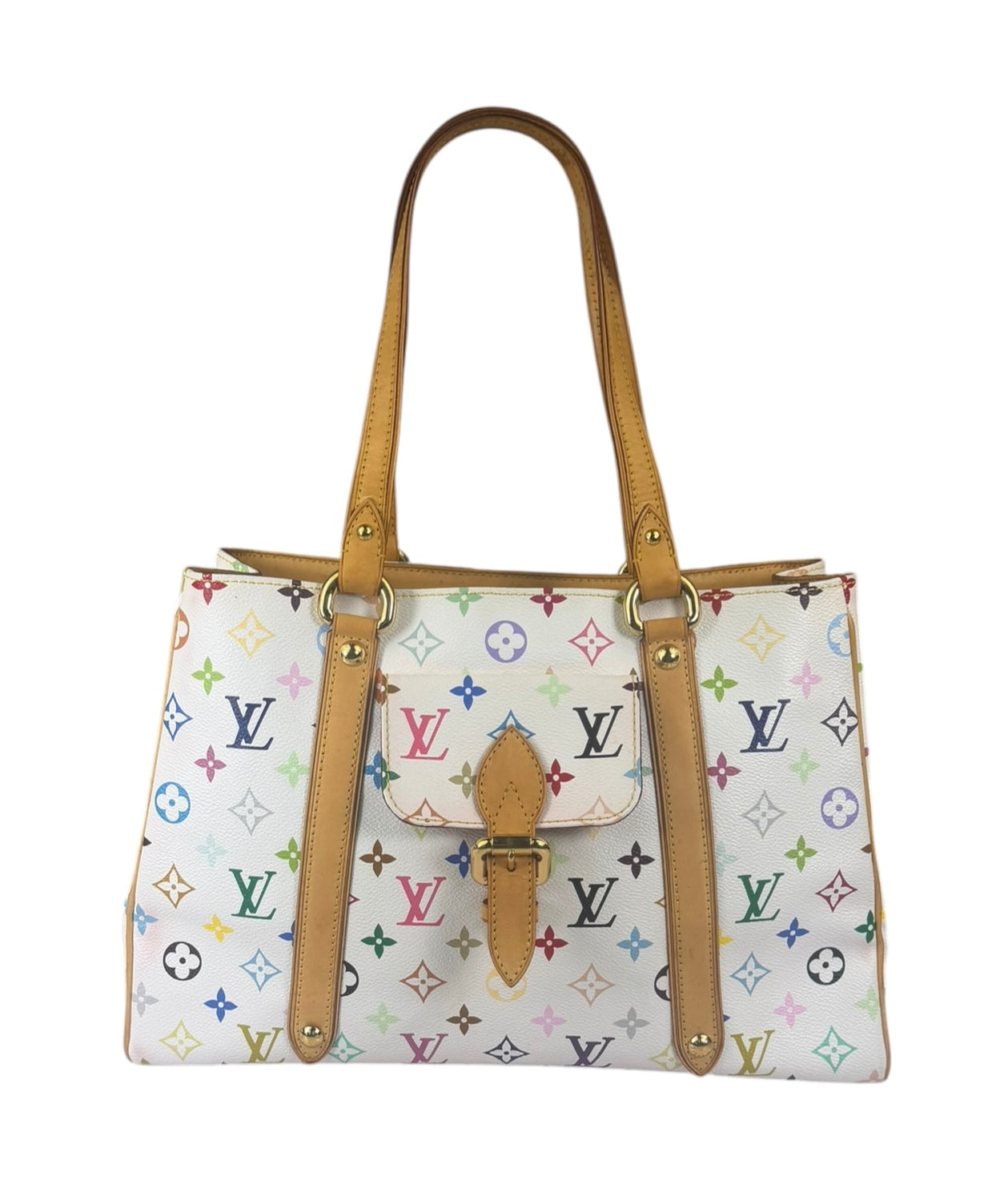 Louis Vuitton White Murakami Aurelia MM Tote Bag