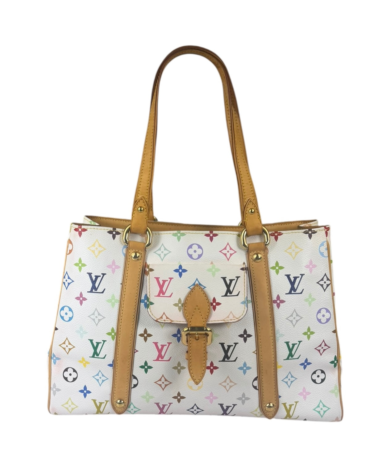 Louis Vuitton White Murakami Aurelia MM Tote Bag