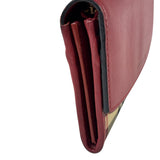 Burberry Red Leather House Check Continental Long Wallet