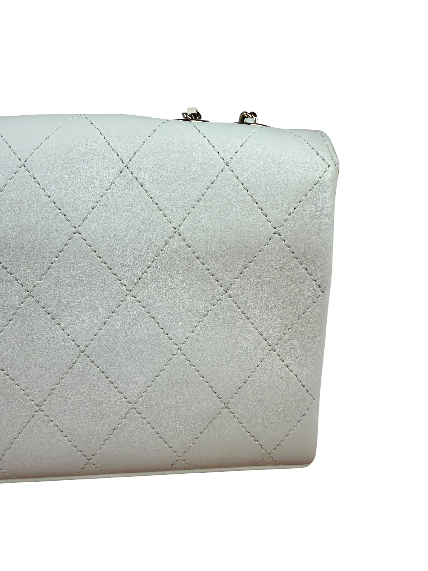 Chanel White Leather Mini Shoulder Bag 1992