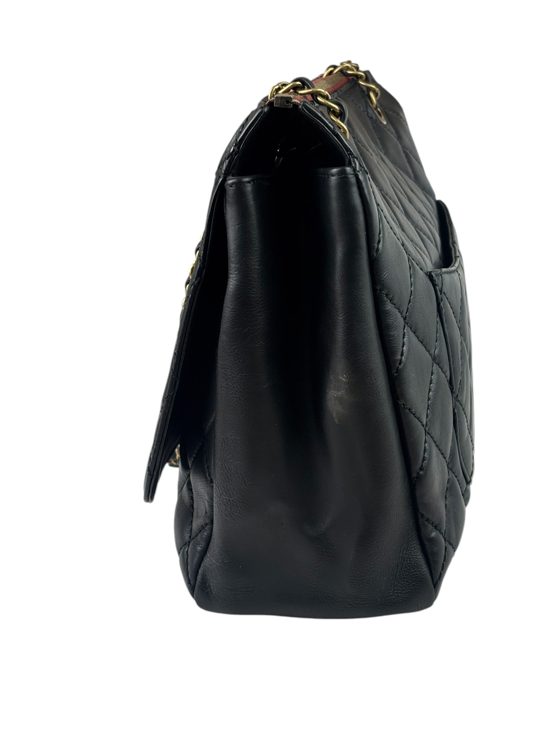 Chanel Vintage Black Quilted Lambskin Shoulder Bag 2010