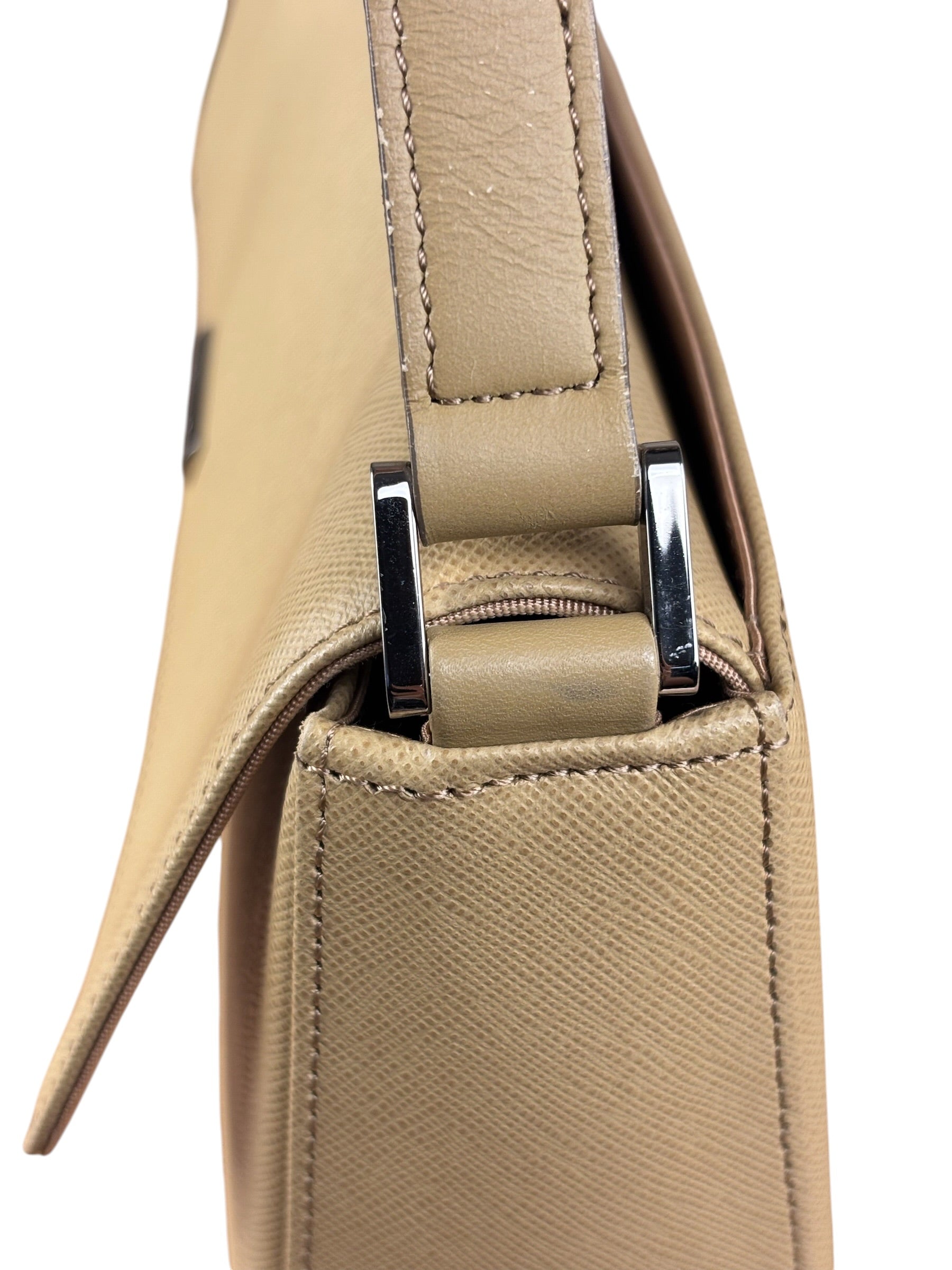 Burberry Vintage Saffiano Leather Flap Shoulder Bag
