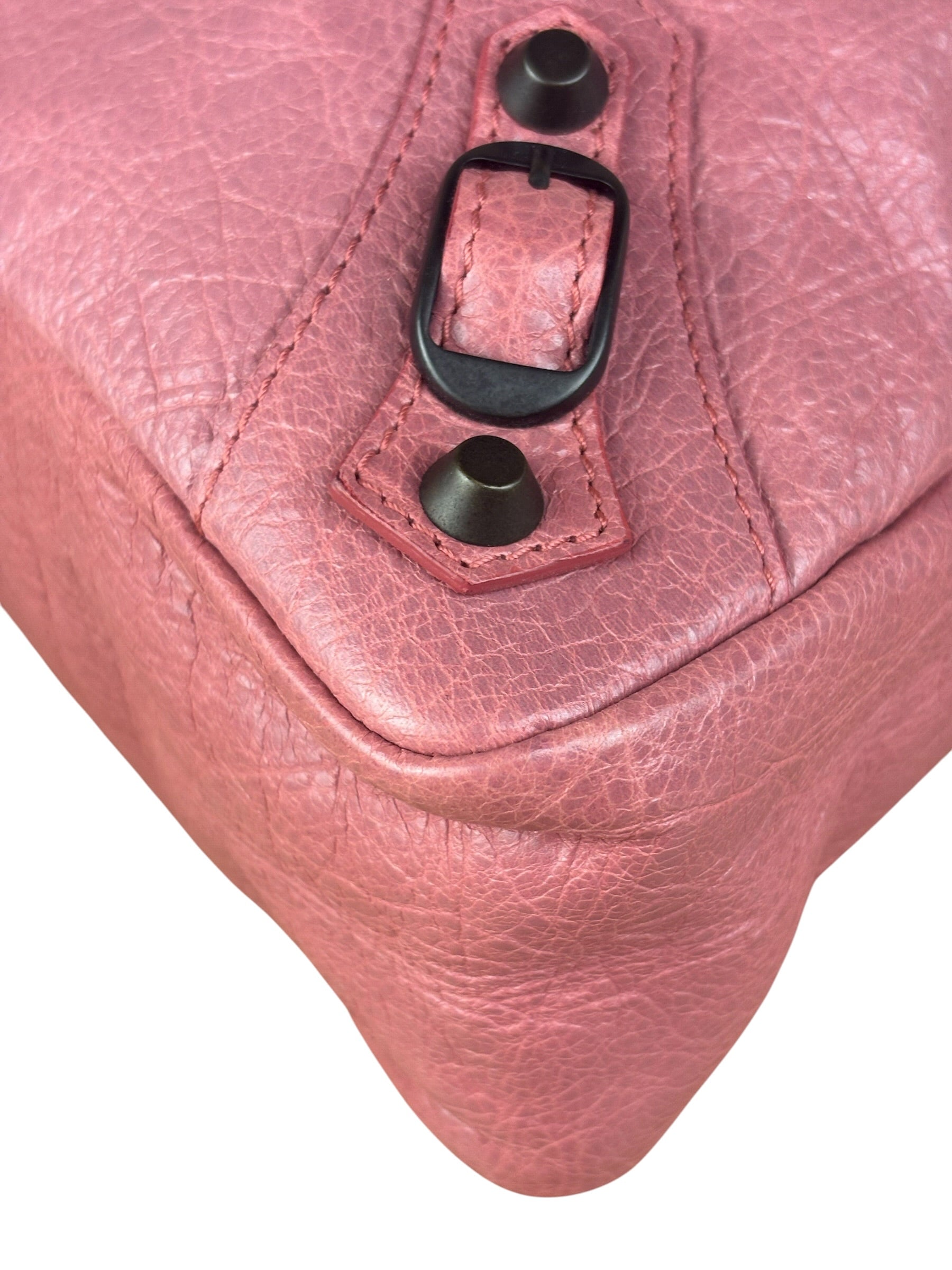 Balenciaga Rose Burbon Leather Large Premier Clutch Bag