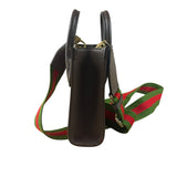 Gucci Brown Leather Trim Jumbo GG Mini Vertical Tote Bag
