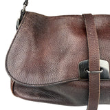 Prada Vintage Brown Leather Cervo Antik Messenger Bag