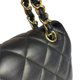 Chanel Black Lambskin Double Flap Bag 2017