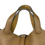 Hermes Brown Taurillon Clemence Leather Picotin 18 Lock Handbag 2021
