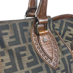 Fendi Vintage Leather Trim Zucca Etnico/Du Jour Tote Bga