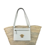 Versace Leather Trim Basket Bag