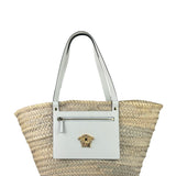 Versace Leather Trim Basket Bag