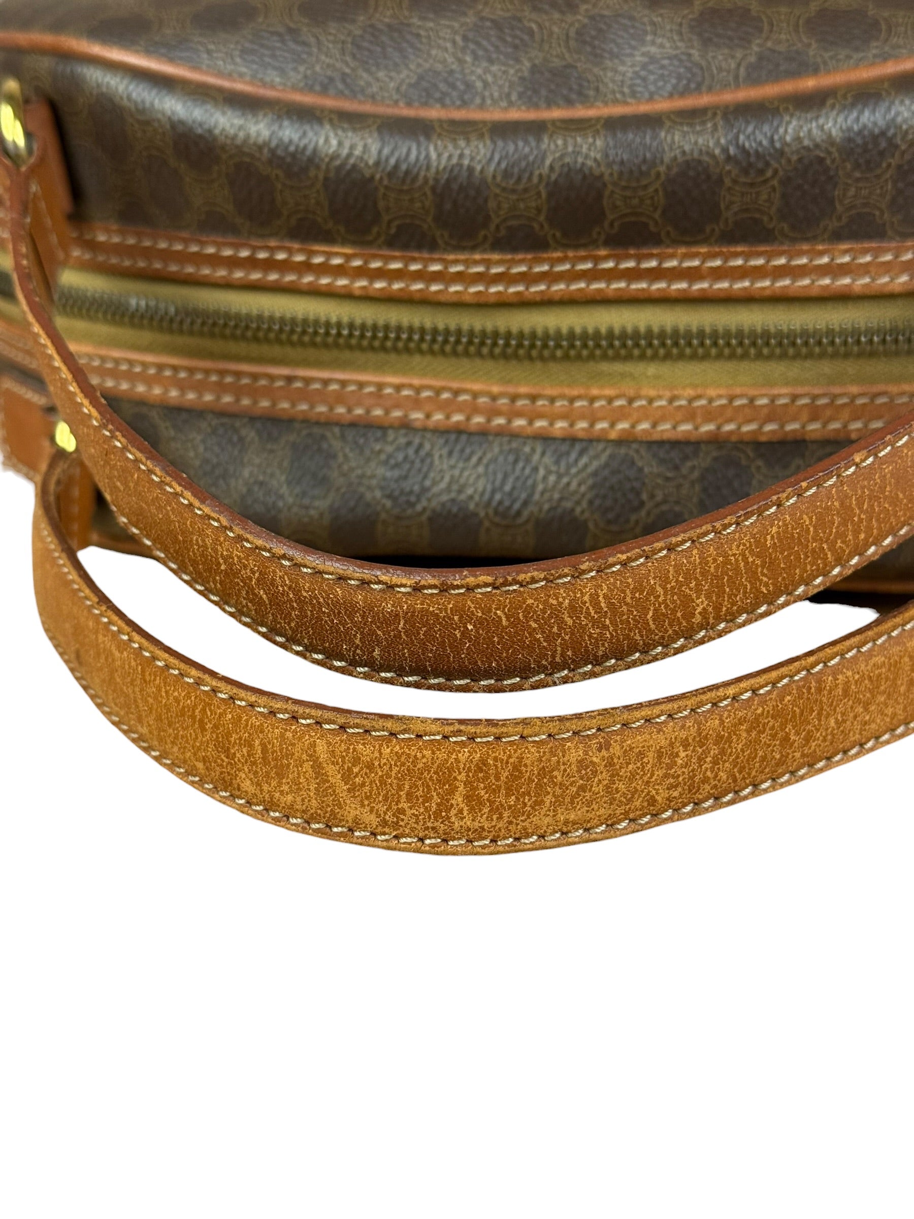 Celine Vintage Leather Macadam Dome Hand Bag