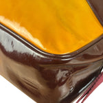 Prada Vintage Yellow/Burgundy Patent Leather Bowler Shoulder Bag