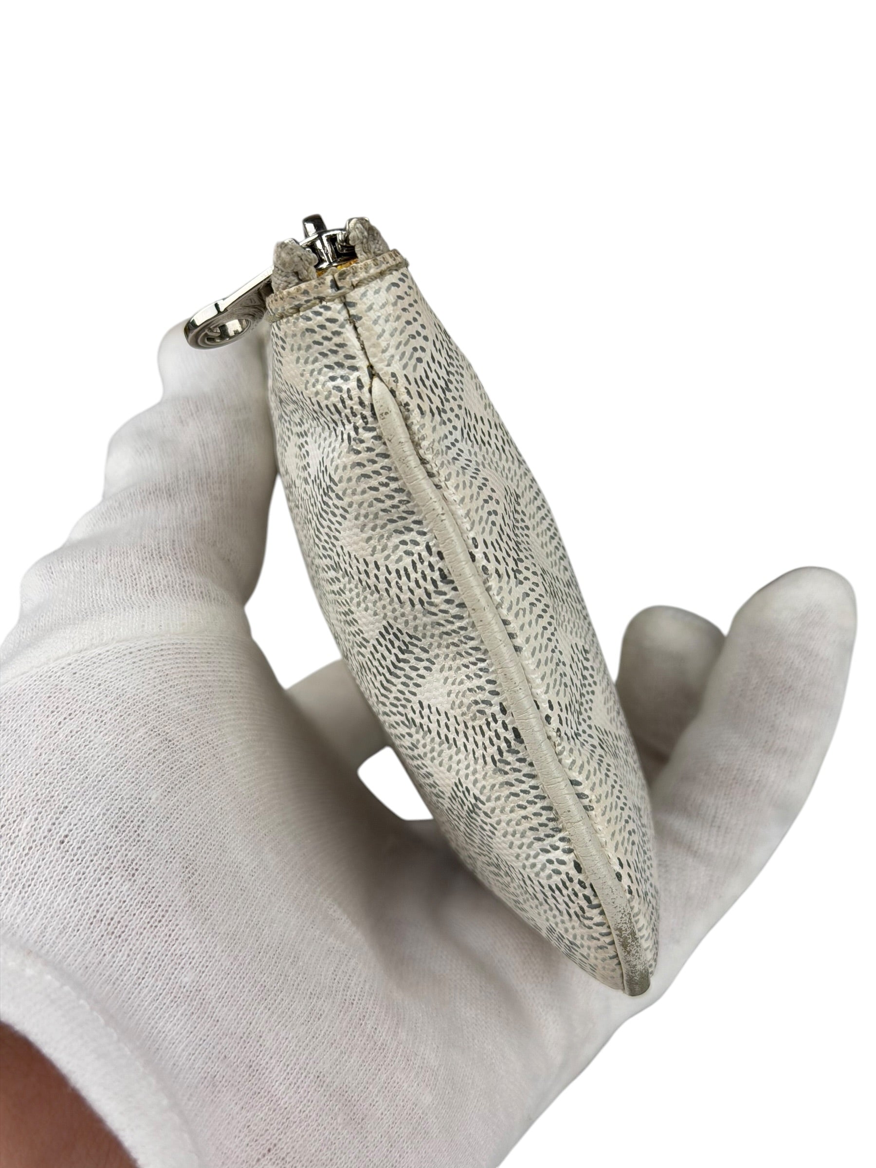 Goyard White Senat Mini Pouch