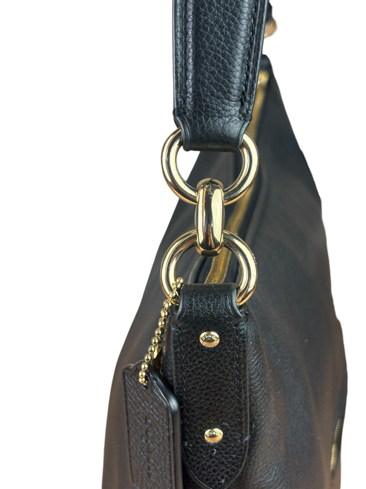Coach Black Pebbled Leather Laurel Hobo Bag