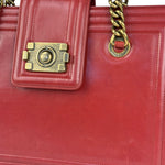 Chanel Red Leather Large Jetsetter Boy 2Way Handbag 2011