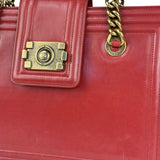 Chanel Red Leather Large Jetsetter Boy 2Way Handbag 2011