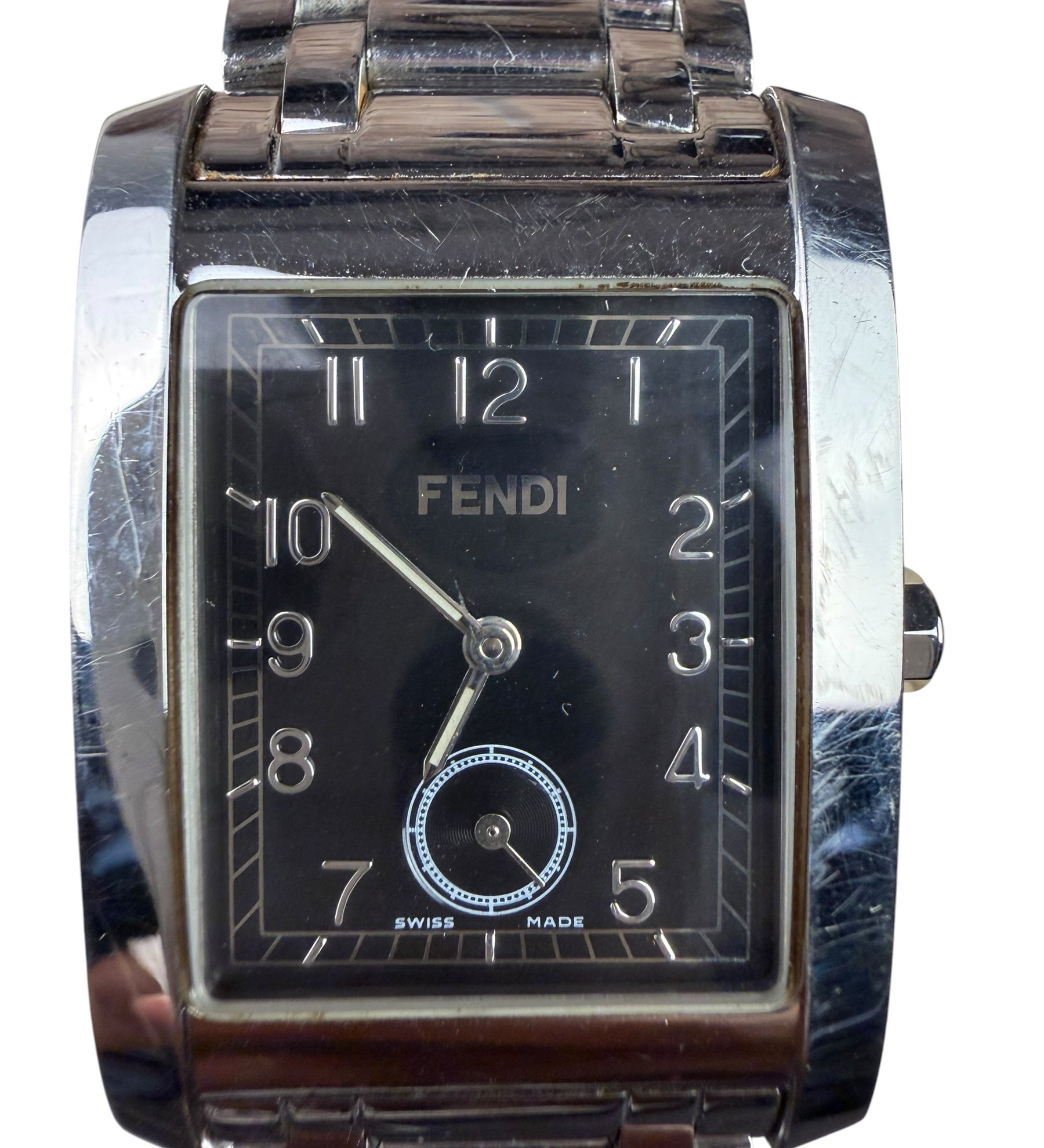 Fendi Black Dial Stainless Steel Tank