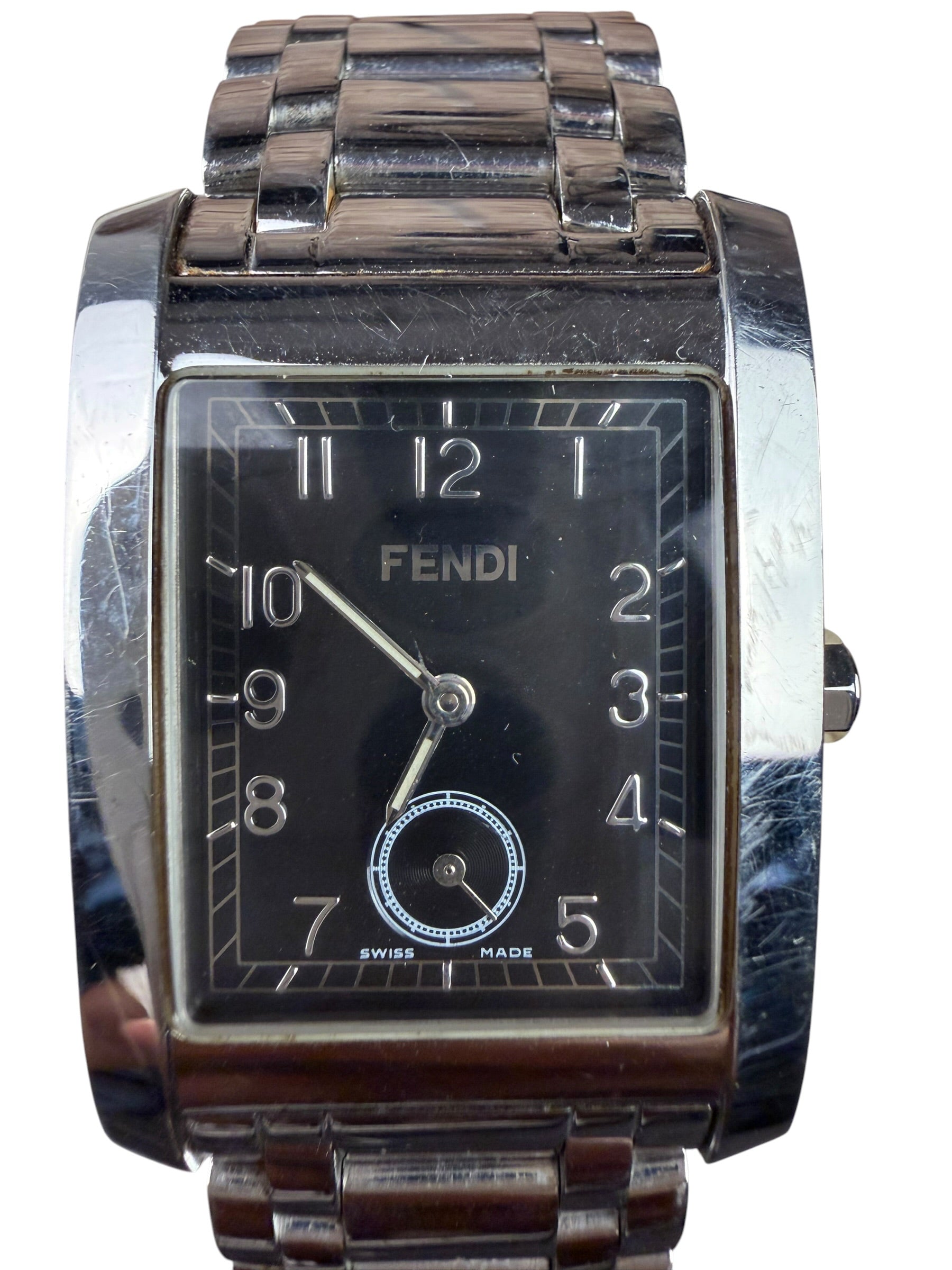 Fendi Black Dial Stainless Steel Tank