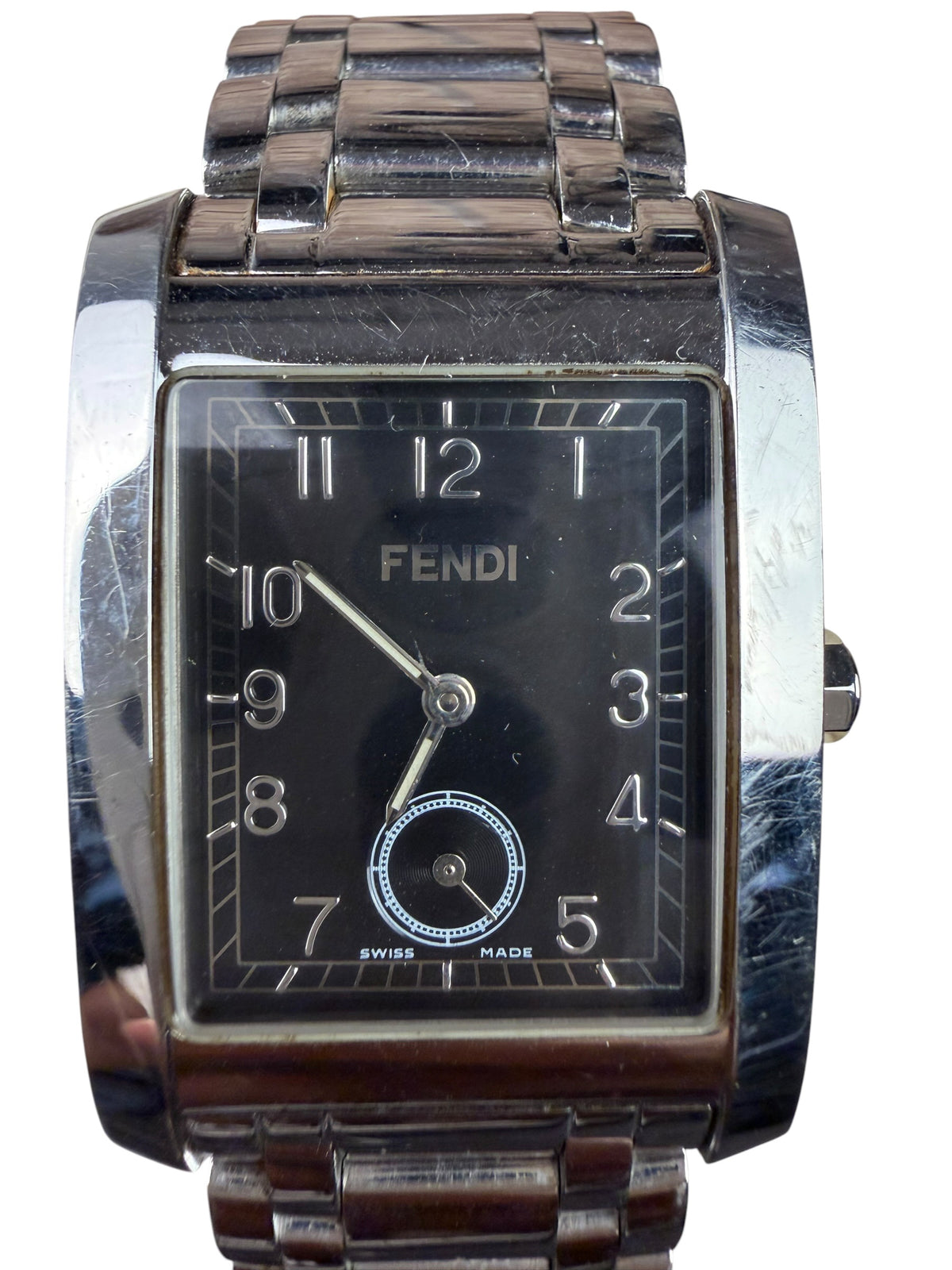 Fendi Black Dial Stainless Steel Tank