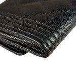 Chanel Black Calfskin Quilted Flap Coin/Card Holder