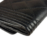 Chanel Black Calfskin Quilted Flap Coin/Card Holder