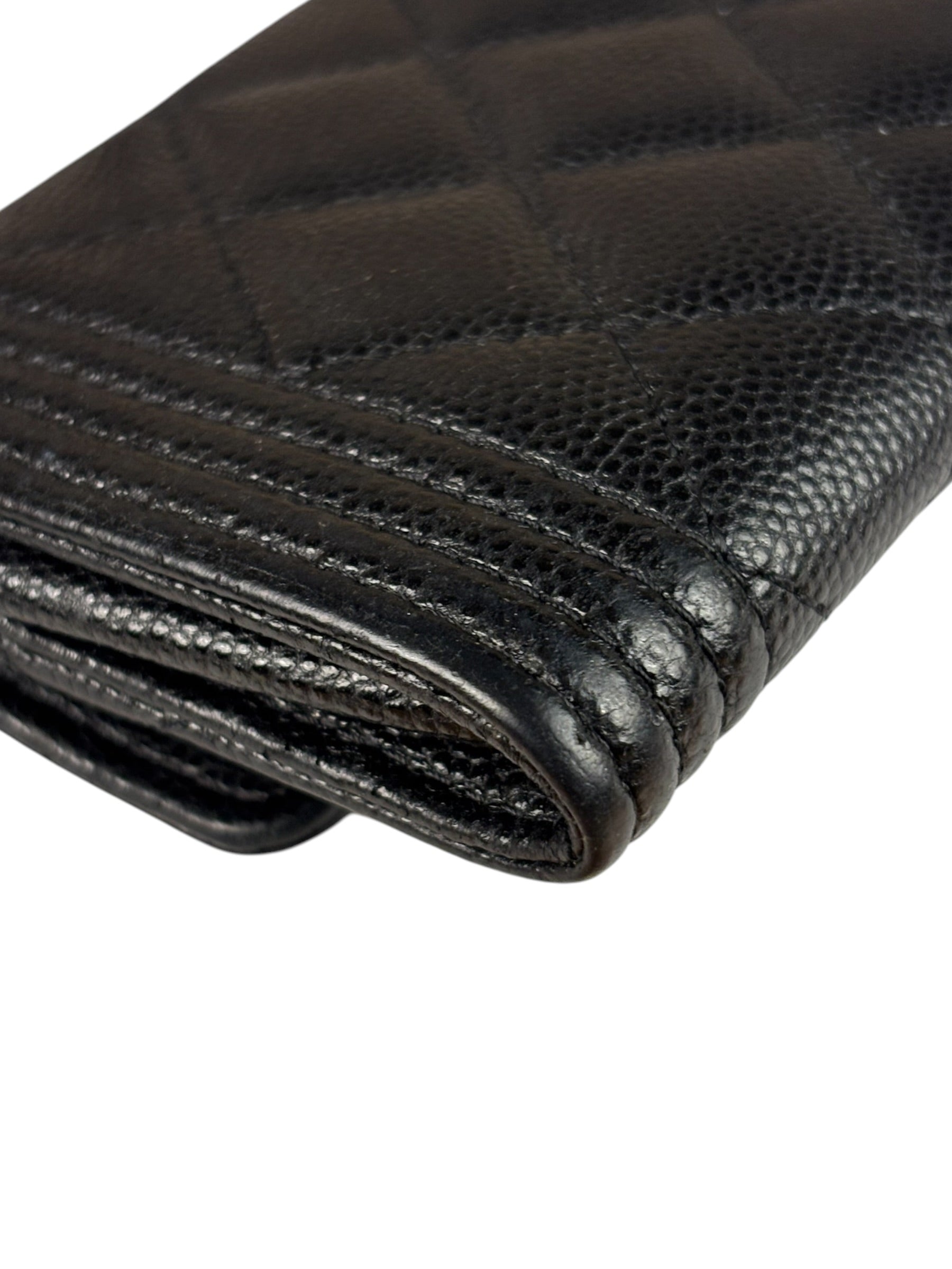 Chanel Black Calfskin Quilted Flap Coin/Card Holder