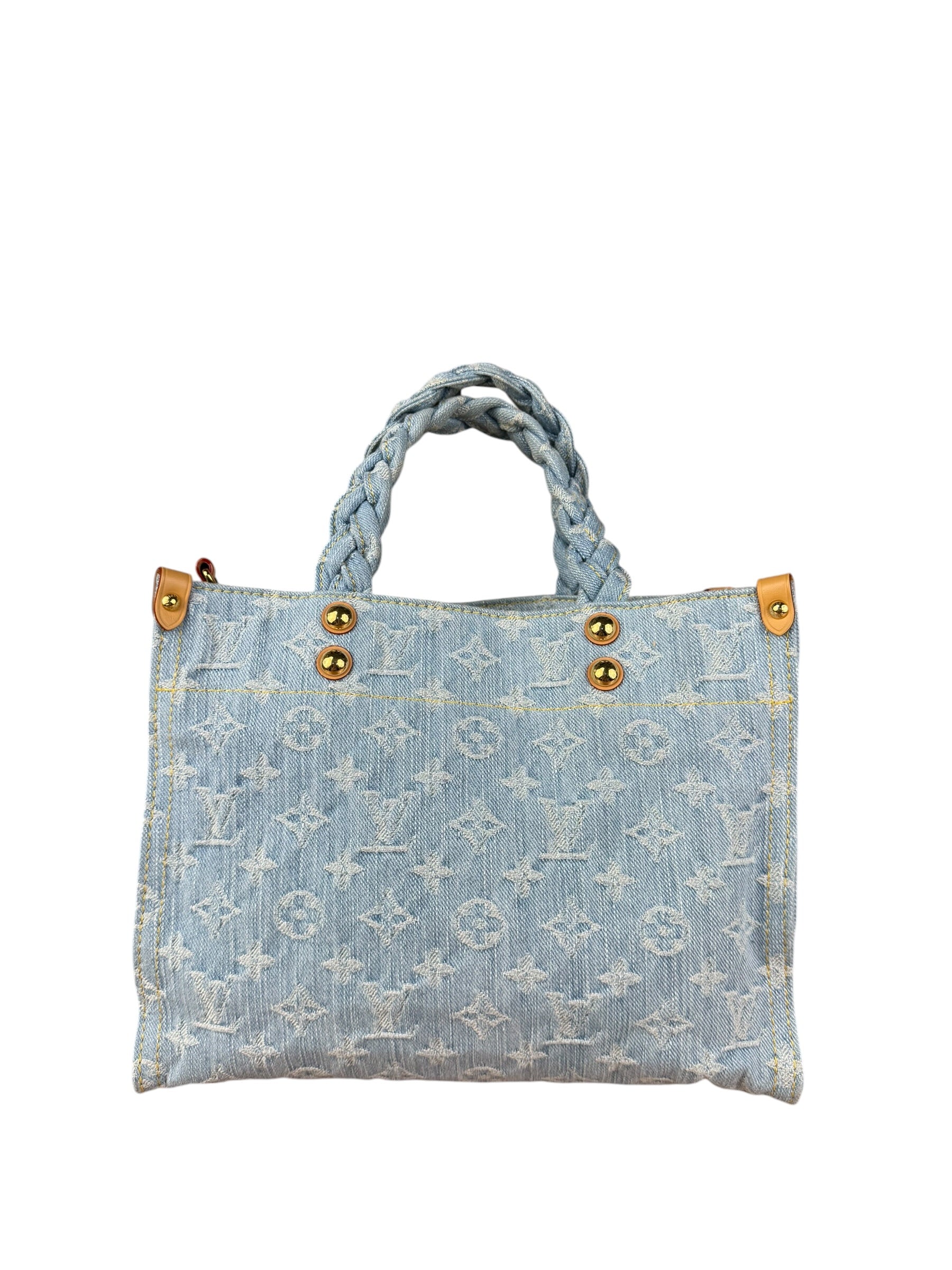 Louis Vuitton Monogram Denim Let Go PM 2Way Tote Handbag