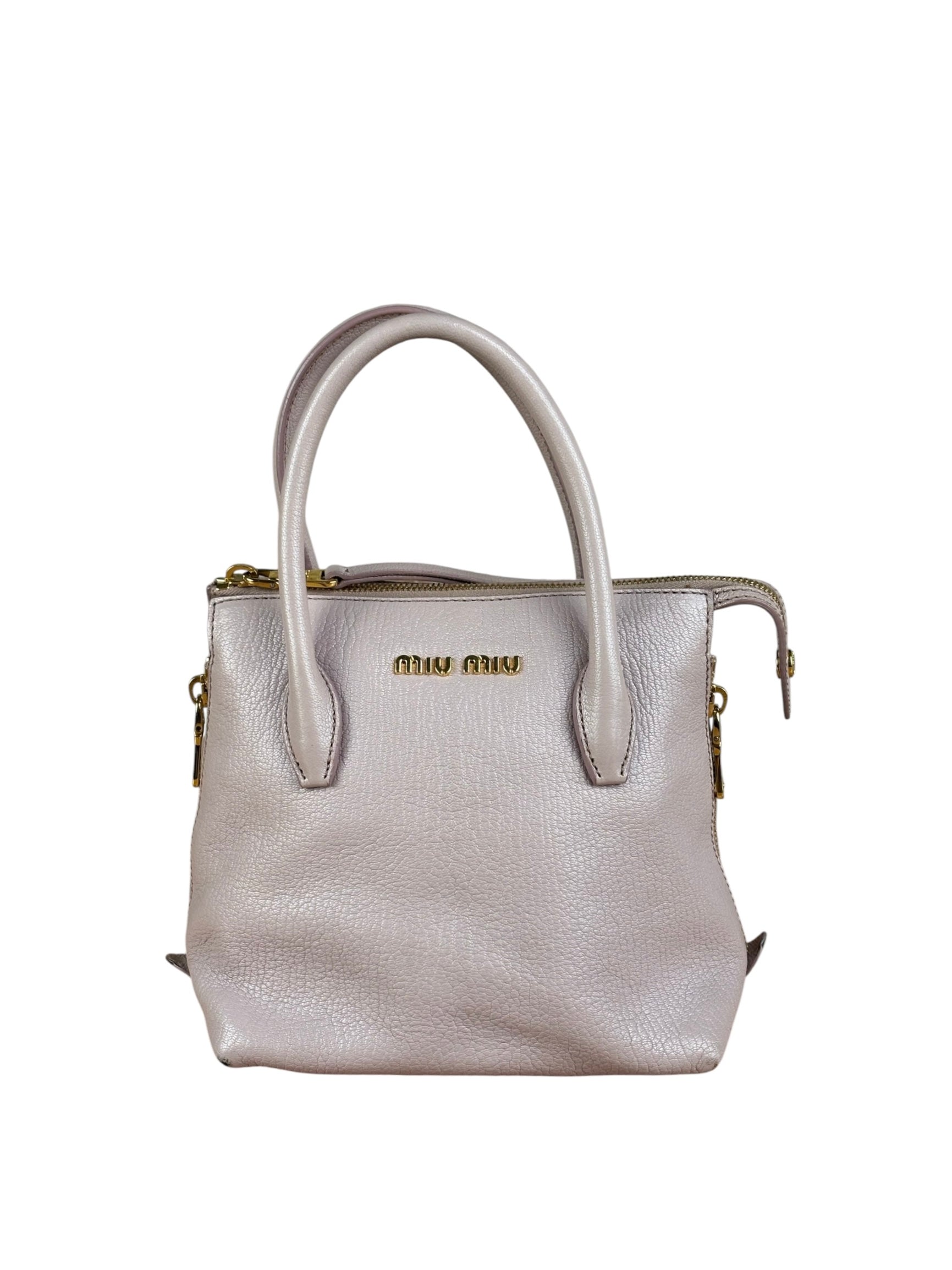 Miu Miu Blush Pink Leather Two-Way Bag