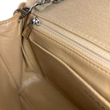 Chanel Vintage Beige Jersey Quilted Classic Flap Bag