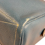 Hermes Blue Leather Cosmetic Pouch