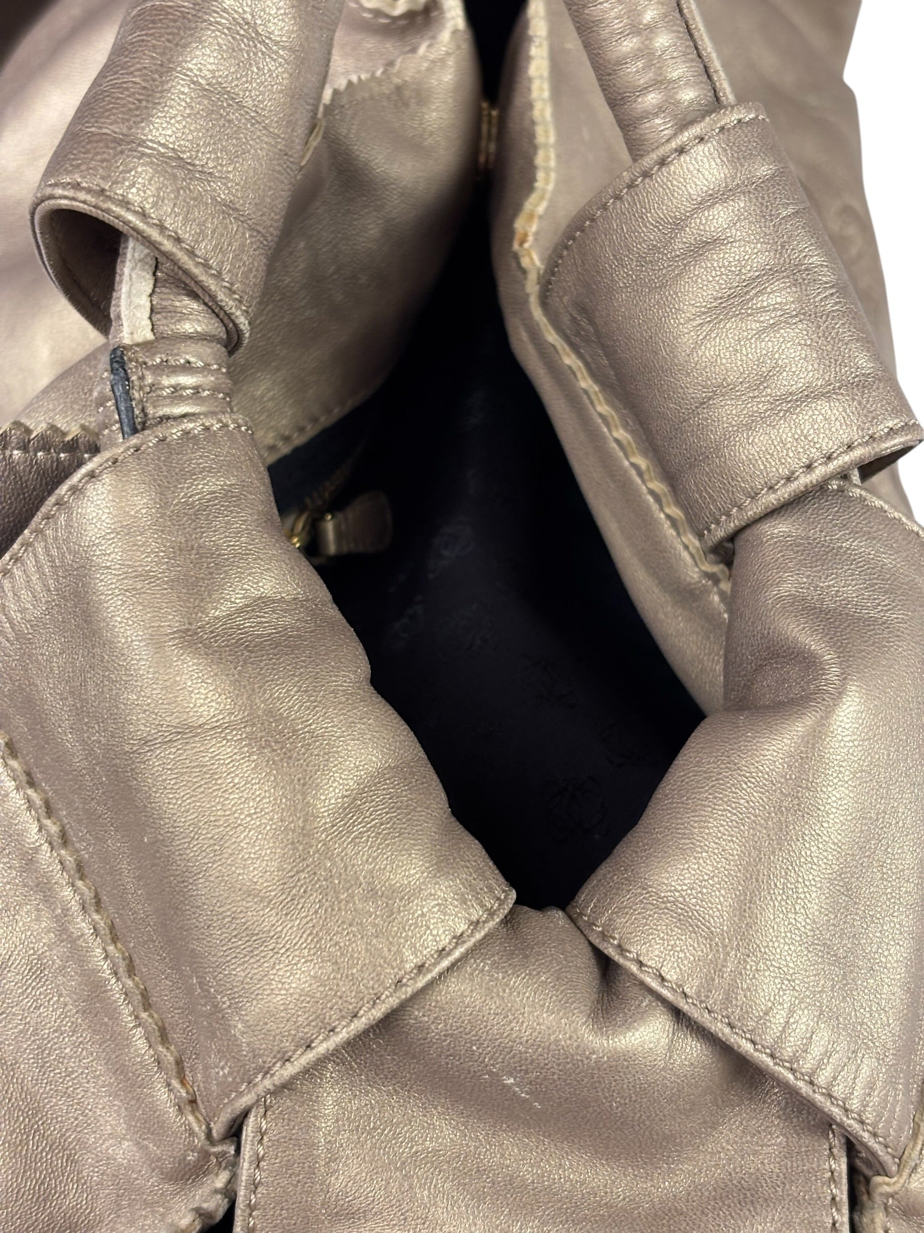 Loewe Metallic Gold Leather Nappa Aire Handbag