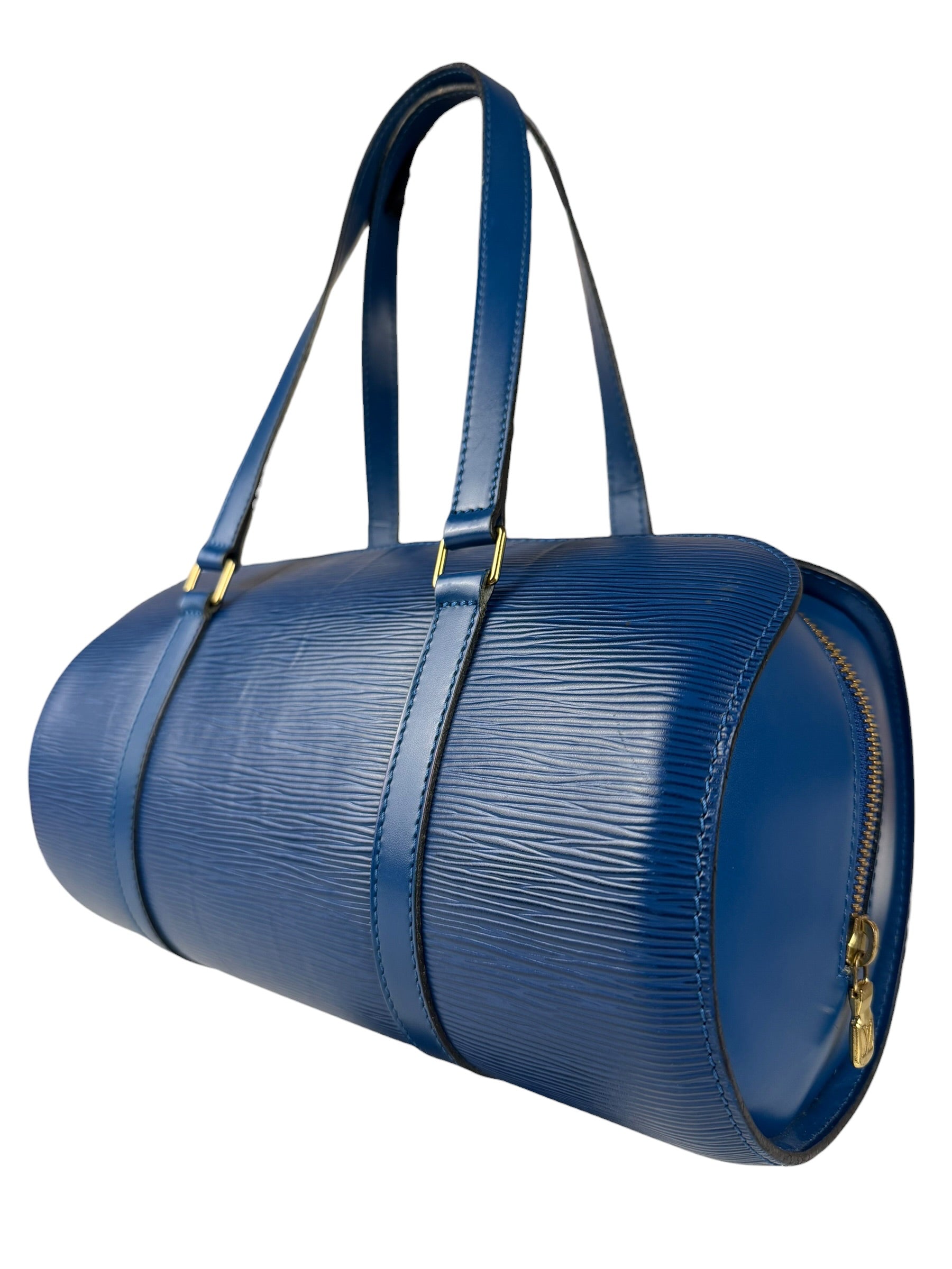 Louis Vuitton Blue Epi Soufflot Handbag