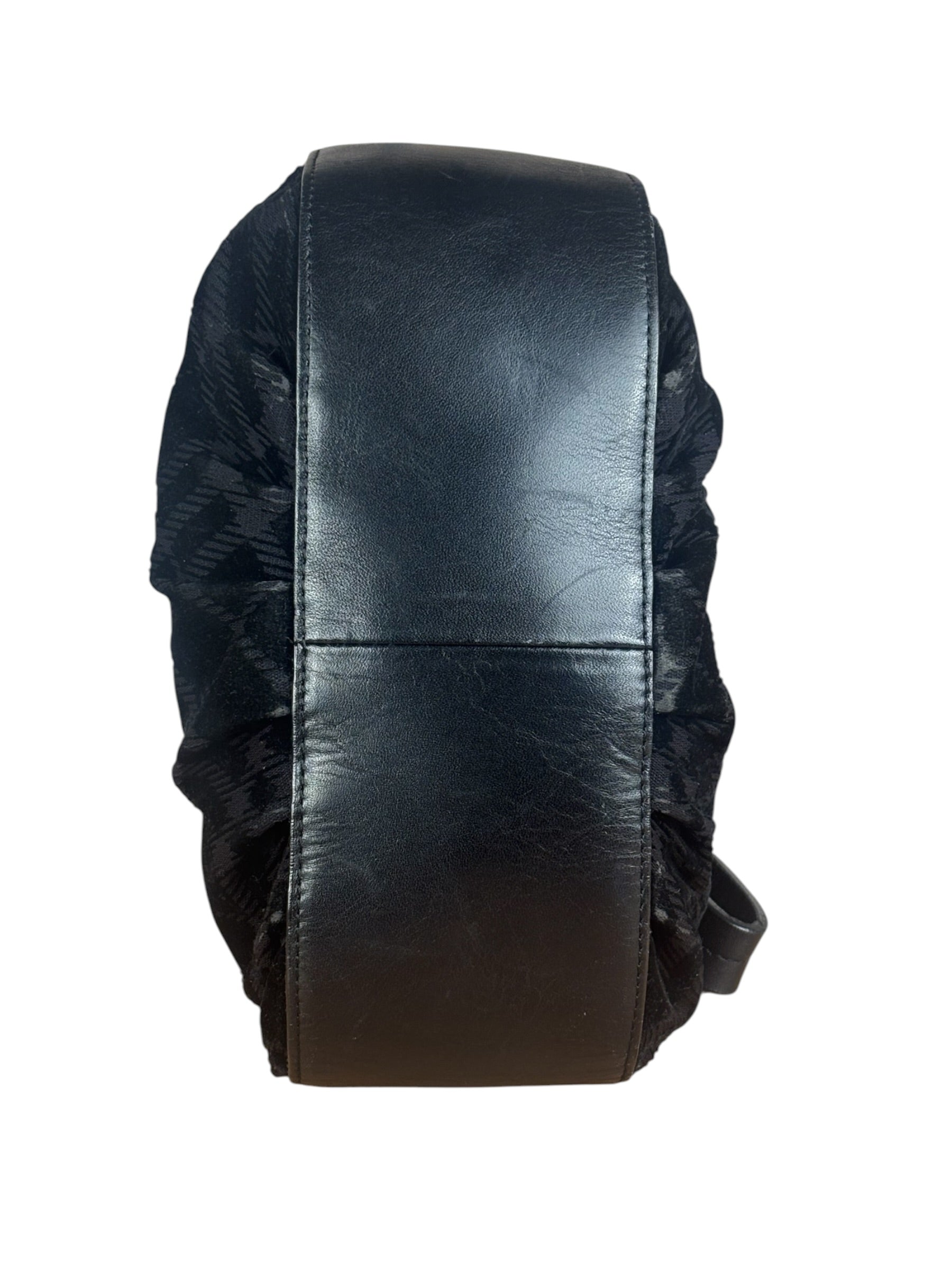 Burberry Black Tonal Check Maskell Hobo Bag
