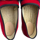 Gucci Red Velvet Pilar Platform Espadrilles